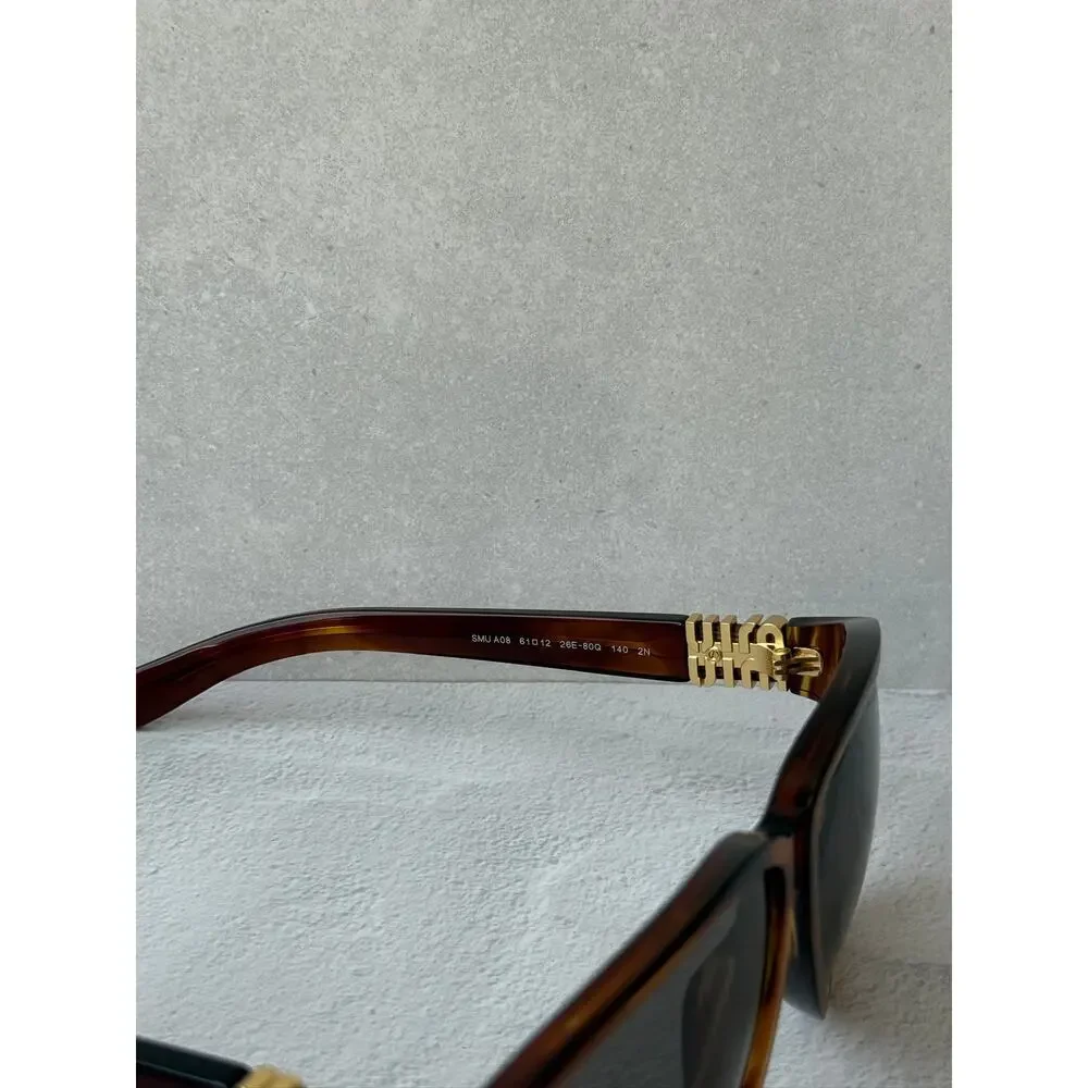 NEW Miu Miu MU A08S Striped Tobacco Oversized Sunglasses $578